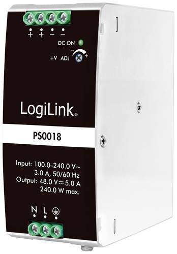 LogiLink PS0018 Hutschienen-Netzteil (DIN-Rail) 48V 5A 240W Inhalt 1St.
