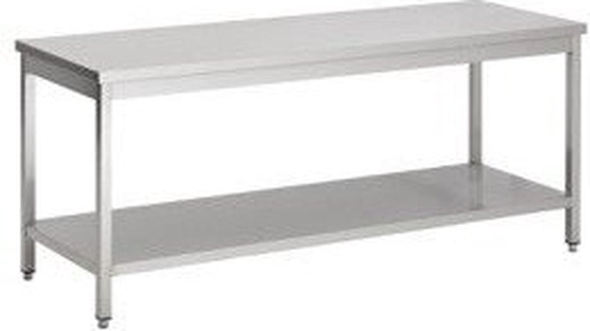 Combisteel Werktafel met Bodemschap in RVS, Breedte: 280 cm