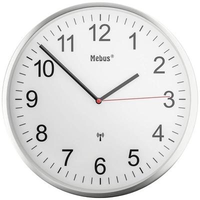Mebus 19411 Funk Wanduhr 30cm Silber