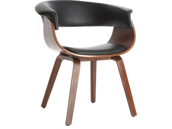 Chaise design noir et bois foncé noyer OKTAV
