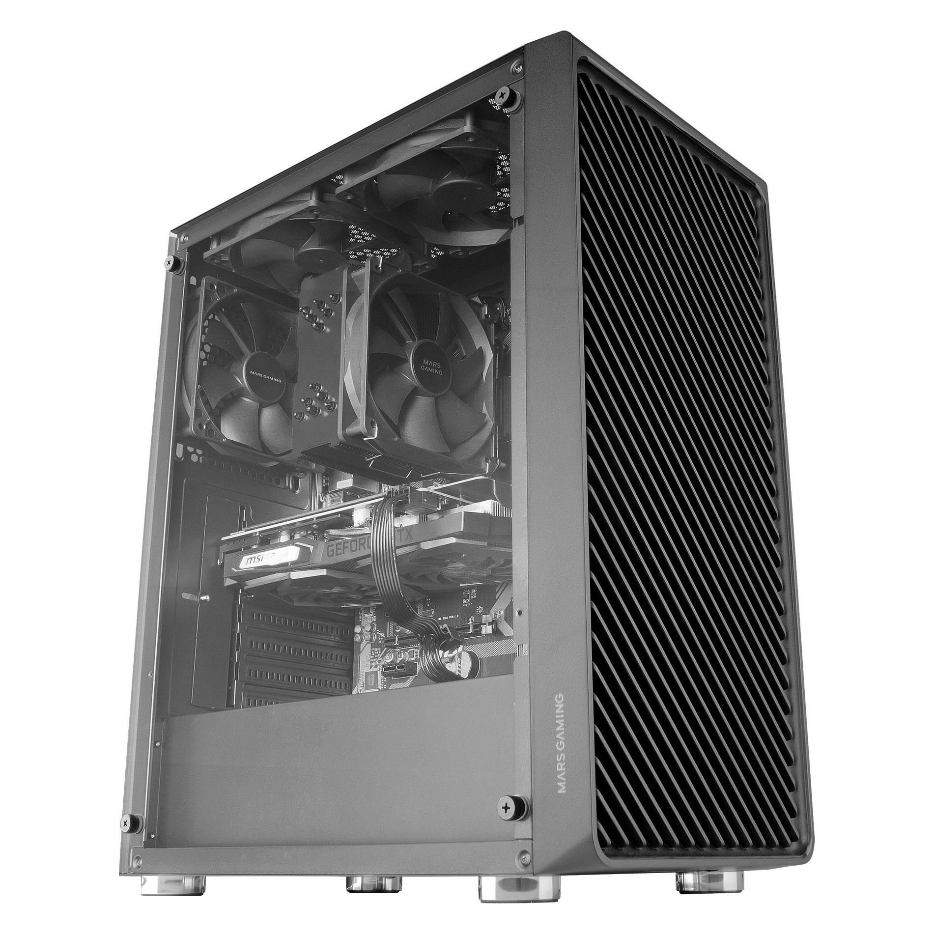 Mars Gaming Boitier Moyen Tour Atx Mc-3000 Avec Panneau Vitré (Noir) (ATX, mATX, Mini-ITX) (MC3000)