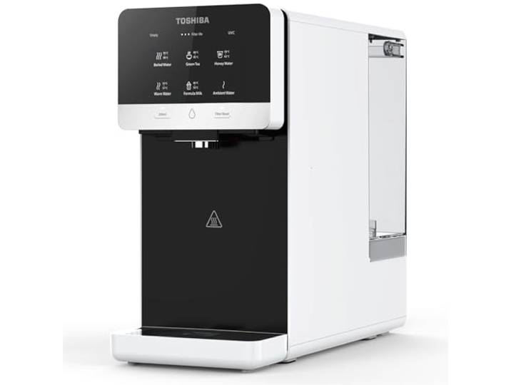 Toshiba Osmoseanlage, Wasserfilter Trinkwasser, Auftisch, Keine Installation, Heißwasserspender, Umkehrosmoseanlage, Mehrfach-Filterung & Mineralisierung, UV Licht, NSF zertifiziert