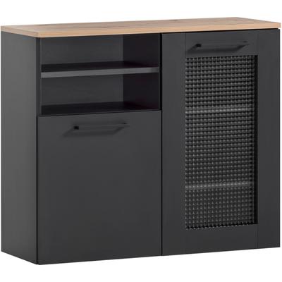 Unterschrank SCHILDMEYER "Malte, Unterschrank, Made in Germany, B: 80 cm", schwarz (schwarzmatt, artisan eichefarben), B:80,4cm H:70cm T:32cm, FSC-zertifizierter Holzwerkstoff, Schränke, Unterschrank, Solide Verarbeitung - Dieses Produkt ist in...