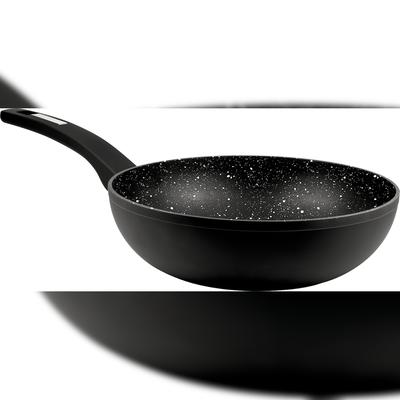CS KOCHSYSTEME, MARBURG Schmiedeguss-Wok 28cm, Xylan-Antihaftbeschichtung mit weißem Punkt
