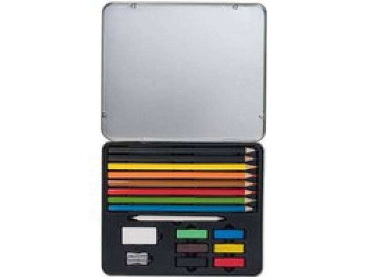 CRELANDO® Set d’esquisse et de dessin ou coffret de crayons de couleur (Sketching)