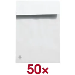 Steinmetz Polsterfaltentaschen C4, mit Spitzboden weiß, 22.9x32.4 cm