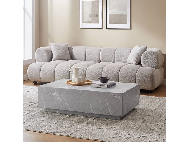 Table basse rectangulaire Zelale - socle 120 x 35 x 75cm Gris