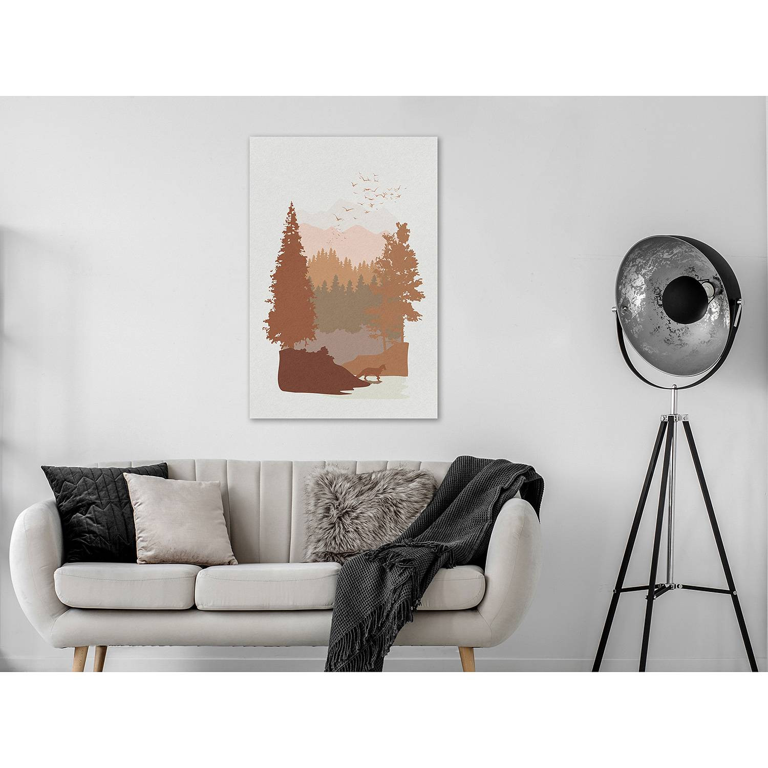 home24 Autumn in the Mountains wanddecoratie, bruin, 40 x 60 cm