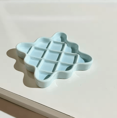 Inspire Picks Ceramic Slow Feeder Pet Bowl Anti Choking Lick Plate For Healthy Eating blue