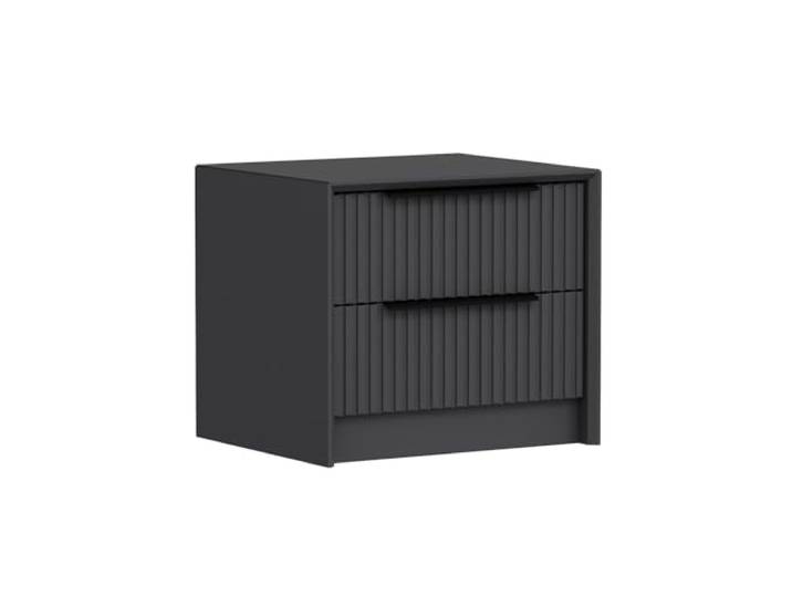 Hanah Home Moderner anthrazitfarbener Nachttisch, 45 x 53 x 45 cm 100% melaminbeschichtete Spanplatte, 18 mm stark Stilvolles und funktionales Design für jedes Schlafzimmer