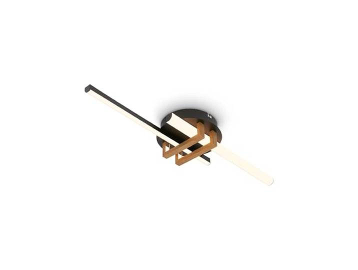 BRILONER - LED Deckenlampe mit warmweißem Licht, Eckprofile, LED Lampe, Deckenleuchte, Wohnzimmerlampe, Schlafzimmerlampe, Küchenlampe, Deckenbeleuchtung, Flurlampe, 58,5x16x7,5 cm, Schwarz-Holz