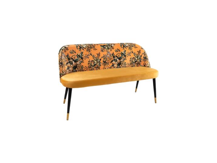 Design Sitzbank „Boutique“ mit Samtbezug   Senfgelb Invicta Interiors