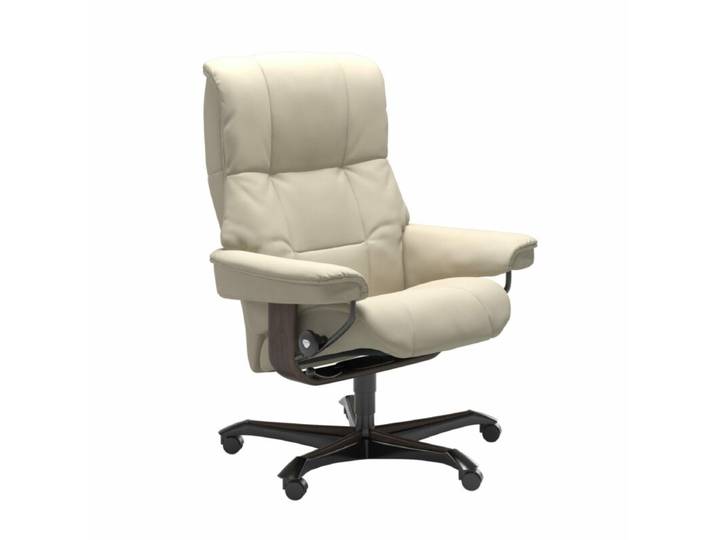 Stressless Mayfair Sessel Home Office - Leder Batick Cream - Buche Holzfarbe Wenge Modern, Skandinavisch, Zeitlos