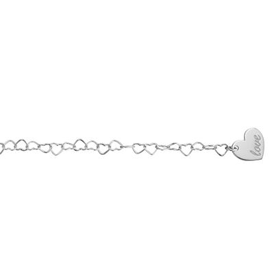 Fußkette ONE ELEMENT "Herz Fußkettchen Rundankerkette aus 925 Silber 25 cm", silber, Fußketten, Damen, Silber 925 (Sterlingsilber), Herz mit Bedeutung – eine feine Geschenkidee für viele Anlässe