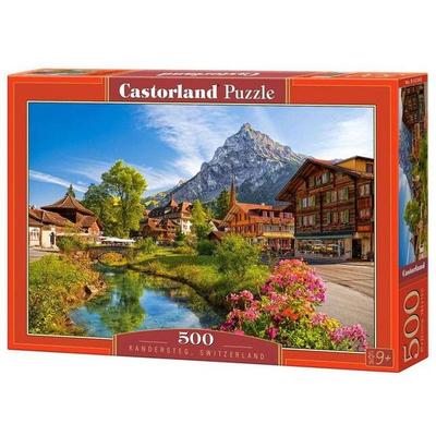 Castorland 500 Piece Jigsaw Puzzle, Kandersteg, Switzerland, Alps Puzzle; Mountain Village Puzzle with River, Adult Puzzles, Castorland B-52363