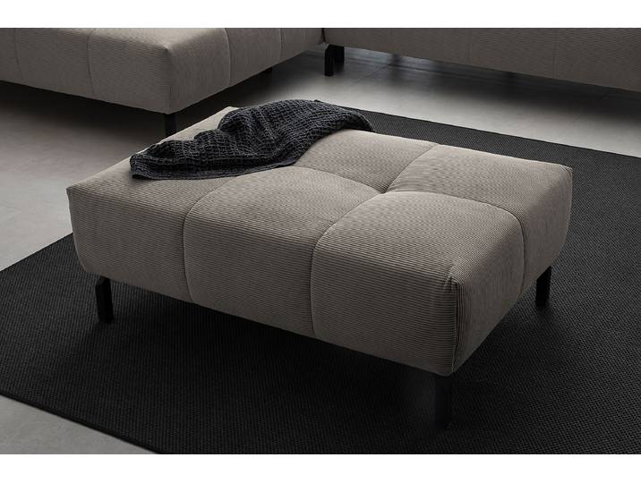 Polsterhocker Höhe 45 cm 109 x 45 x 74cm Grau Feincordstoff Feena: Grau