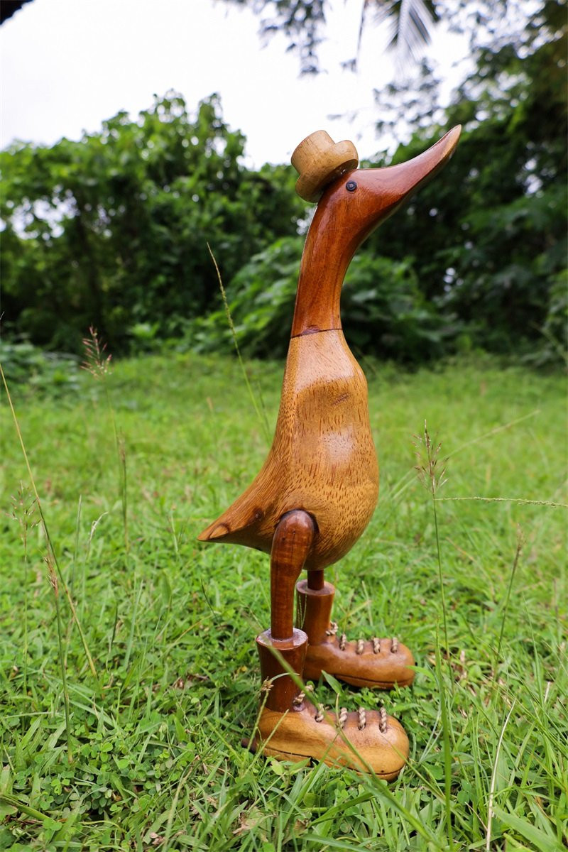 Houten eend Bram in natuurlijke kleur