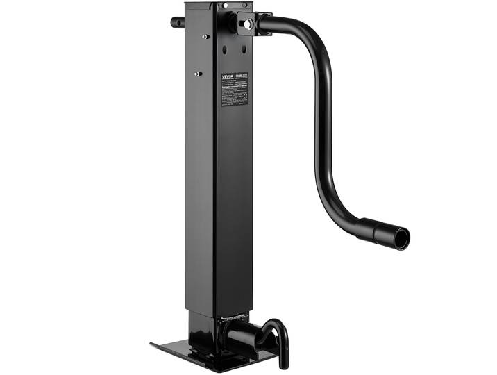 Vevor Cric De Remorque Carre A Souder Capacite Charge 5443 Kg Course 330 Mm Avec Manivelle\, Pied Reglable\, Cric De Remorque Manuel Levage Jusqu’a 67\,4 Cm Pour Remorques De Vr\, Utilitaires\, De Yachts