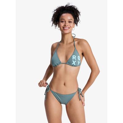 Triangel-Bikini ROXY "SD ESHORT SLEEVEENTIALS TIKI CLASHORT SLEEVEIC TS", Damen, Gr. S (36), N-Gr, grün (agave grün), Elasthan, Polyester, unifarben, Bikini-Sets Triangel-Bikini, Set aus 2 Teilen, sportlicher Schnitt, schnell trocknendes Material