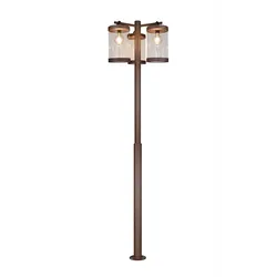 Wegeleuchte Außenstehlampe Gartenleuchte Aluminium rostfarbig Dämmerungssensor H 240 cm