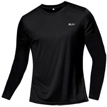 Handpicked Choices Quick Dry Long Sleeve Sports Shirt Breathable Gym Running Training Top For Men And Women black 2xl