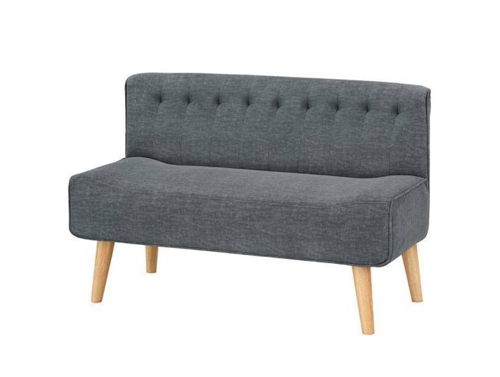 Canapé Convertible - 2 Places - Tissu Rembourré - Gris - Style Scandinave Moderne