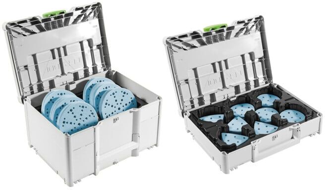 Set Festool Schleifmittel-Systainer³ SYS-STF D150 GR-Set Granat + Festool Schleifmittel-Systainer³ SYS-STF D90/V93 GR-Set Granat