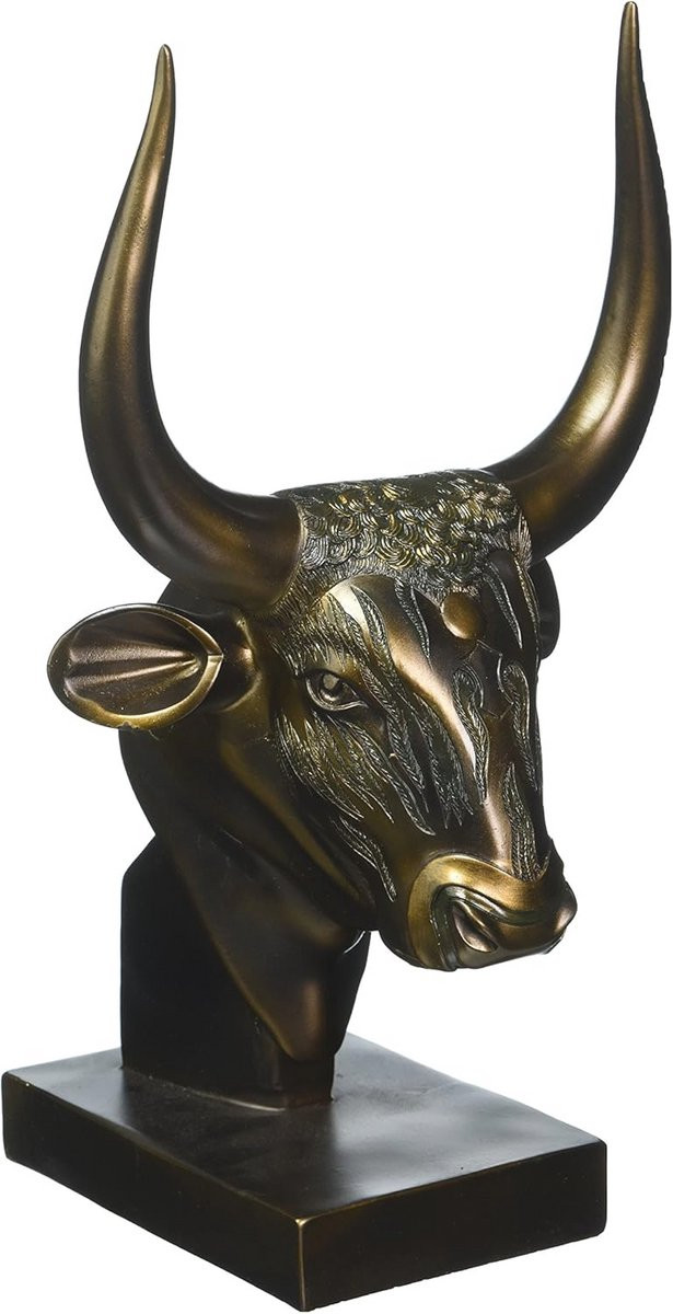 Egyptische God van Kracht Buste Standbeeld met Bronzen Afwerking, Hoogte: 26,5 cm