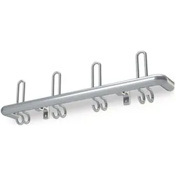 HP Autozubehör, Kleiderhaken + Wandgarderobe, Wandgarderobe Aluminium F1 naturfarbig 5 Hut-/10 Mantelhaken Länge 1000 mm Hakenabstand 200 mm