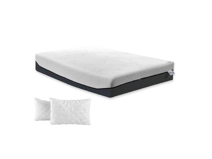 ITALYMATERASSI Tek Matratze für französisches Bett, 125 x 195 cm, aus Memory-Schaum und Taschenfedern, mit 2 Kissen, Höhe 24 cm, Medizinprodukt, hergestellt in Italien