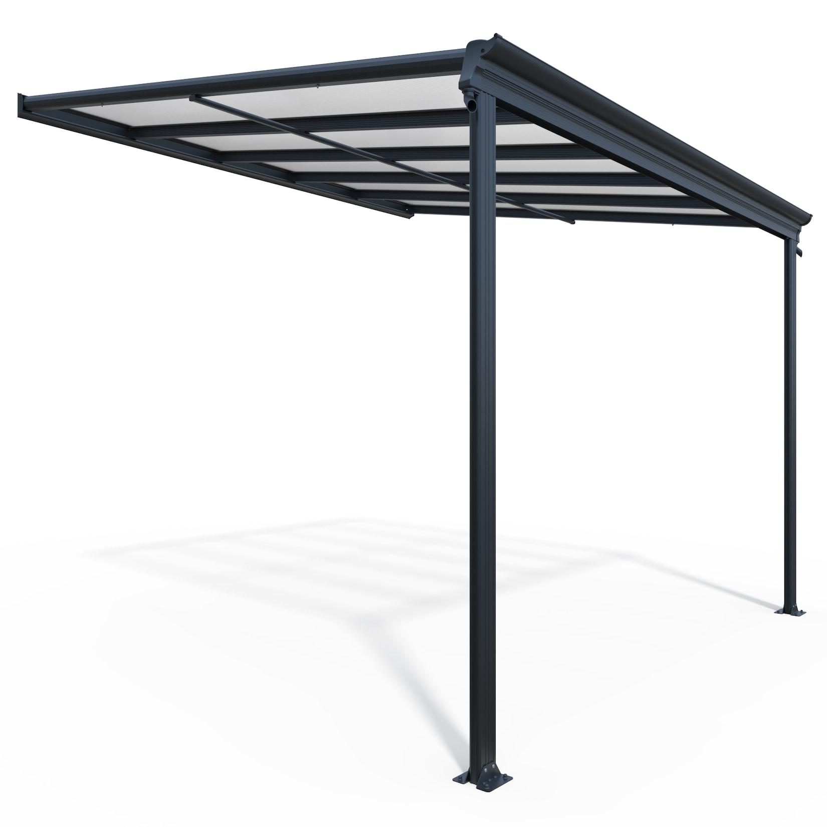 HOME DELUXE Terrassenüberdachung SOLIS - 312 / 320 x 300 / 303 x 278 / 226 cm Grau