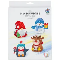 Ursus Diamond Painting Tischlaternen-Set "Winter", 4 Tischlaternen