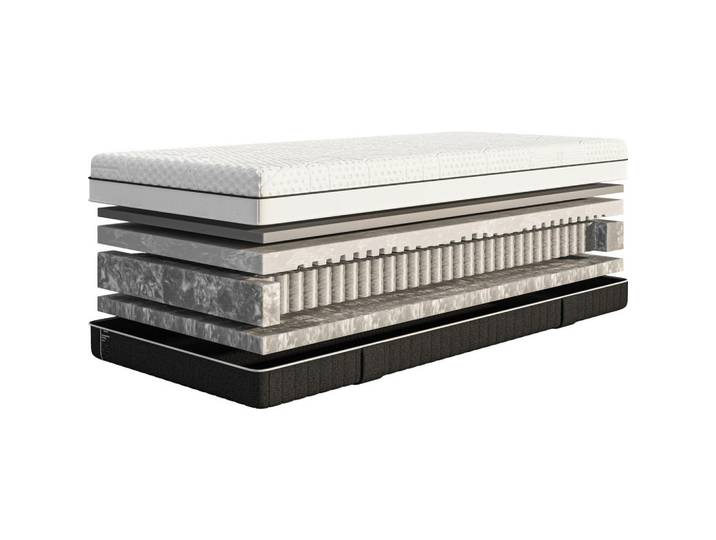 Emma Taschenfederkernmatratze Deluxe Diamond Cool, Grau, Weiß, H2, 140x200 cm, Bezug abnehmbar/waschbar, optimale Belüftung, atmungsaktiv, kühlend, Schlafzimmer, Matratzen Shop, Matratzen, Taschenfederkernmatratzen
