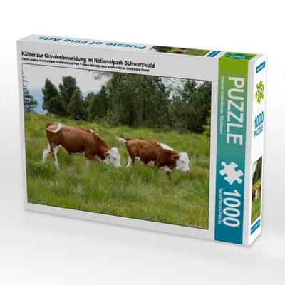 CALVENDO Puzzle Kälber zur Grindenbeweidung im Nationalpark Schwarzwald 1000 Teile Puzzle quer | 1000 Teile Lege-Größe 64 × 48 cm Foto-Puzzle für