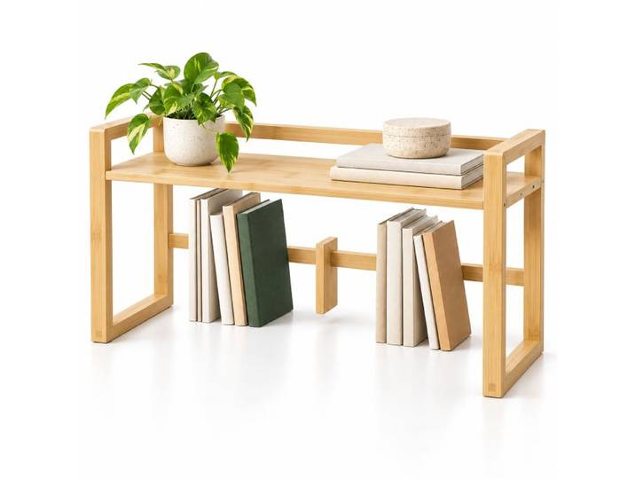 Relaxdays Étagère de table, serre-livres réglable