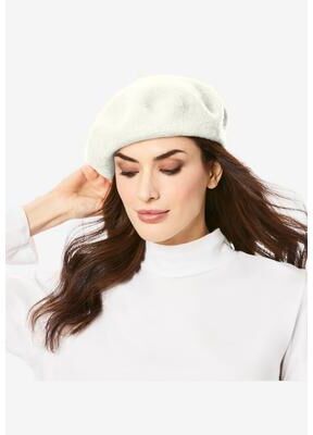 Women's Wool Beret. by Accessories For All in Ivory