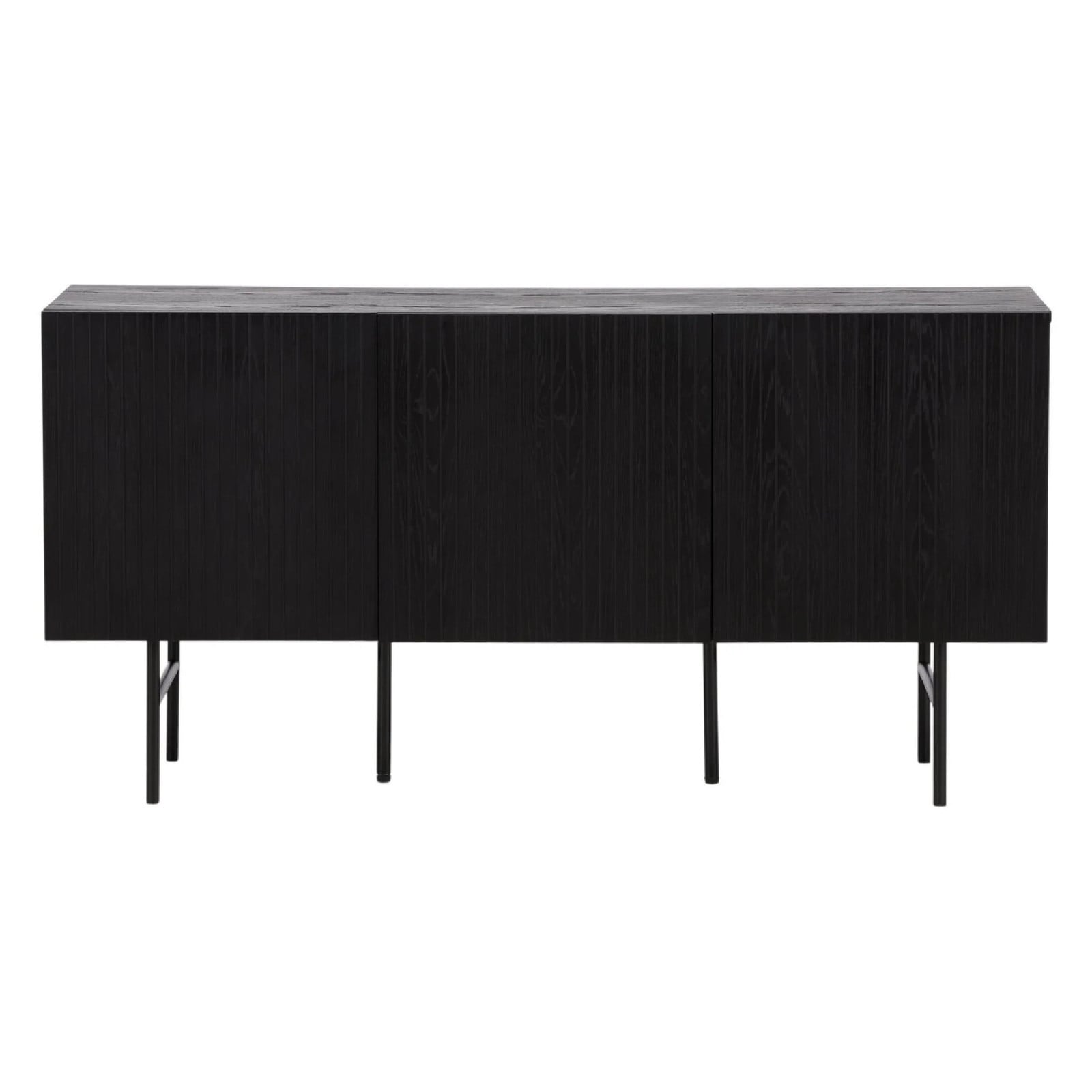 QUVIO Daro Dressoir Scandinavisch Design Zwart Eikenfineer B/D/H: 150 x 42 x 75 cm