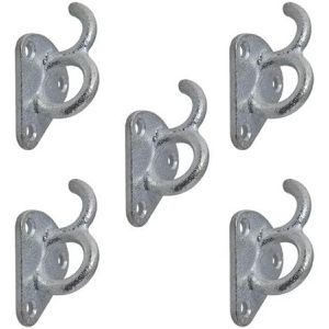 ProPlus Planenhaken 342157S, Hakenplatte mit Öse, für Abdecknetze und Planen, aus Metall, 5 Stück