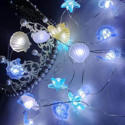 Radiant Roses Ocean Theme Party Decor: 2m 20LED Seashell Starfish String Lights Mermaid Birthday, Baby Shower Fairy Light Favor 2m 20led Style E