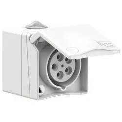 PCE 865-9v CEE-Wandsteckdose (AP) Design 16A 5p 9h IP44 (weiß) 8659v