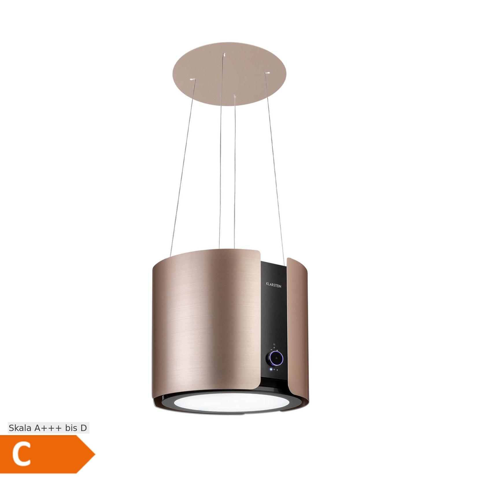 Skyfall Inselabzugshaube Ø45cm Umluft 413m³/h LED