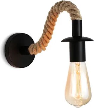 Friendly Fresh Finds Vintage Hemp Rope Lamp Industrial Wall Light E27 Rustic Bedroom Sconce with St64 Bulb