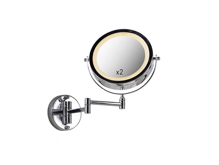 Miroir mural design chromé avec LED dimmable à lumière chaude