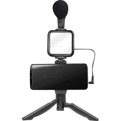LOGILINK AA0157 - Foto, Vlogger, LED, Mikrofon + Stativ