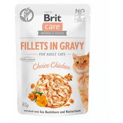 Brit Care Fillets in Soße 85 Gramm Katzennassfutter Sparpaket 48 x 85 Gramm Salmon