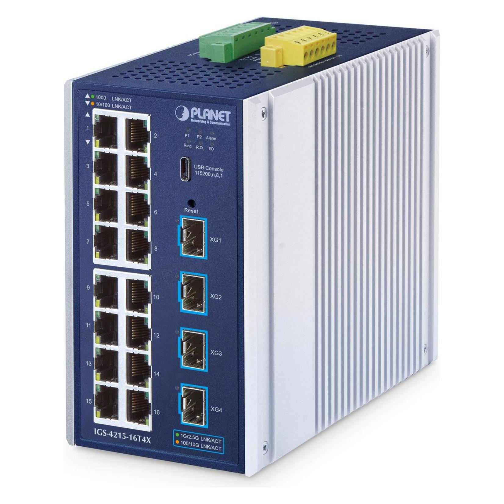 Planet Industrial L2/L4 16-Port Managed Switch IGS-4215-16T4 (20 Ports) (IGS-4215-16T4X)