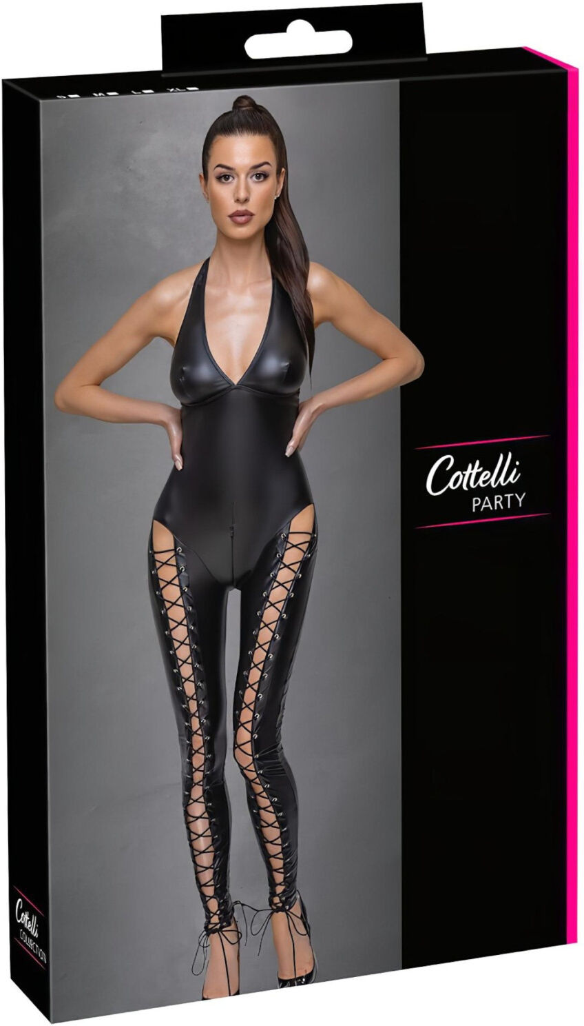 Cottelli Party - Halterneck Snørebånd Jumpsuit (Sort)