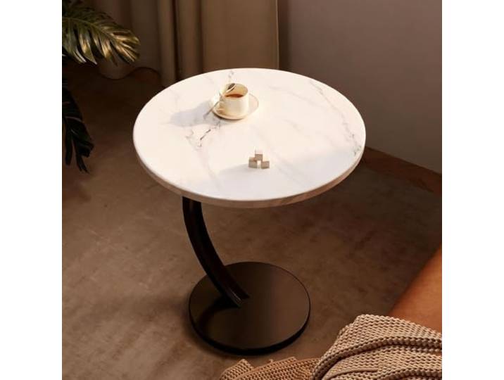 PEIVYRBCGA Runder Beistelltisch Metallgestell für Wohnzimmer Schlafzimmer Kompakter runder Nachttisch mit Metallrahmen 40cm(C)