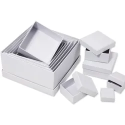Pappschachteln "Quadrat",  3–14 cm, 12 Stück