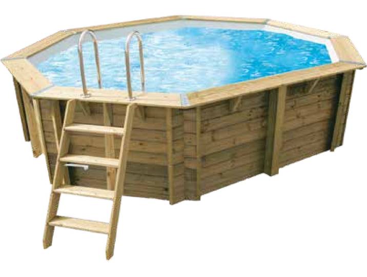Piscine Bois Ubbink Azura Bleu 300x400 - H120cm Bleu